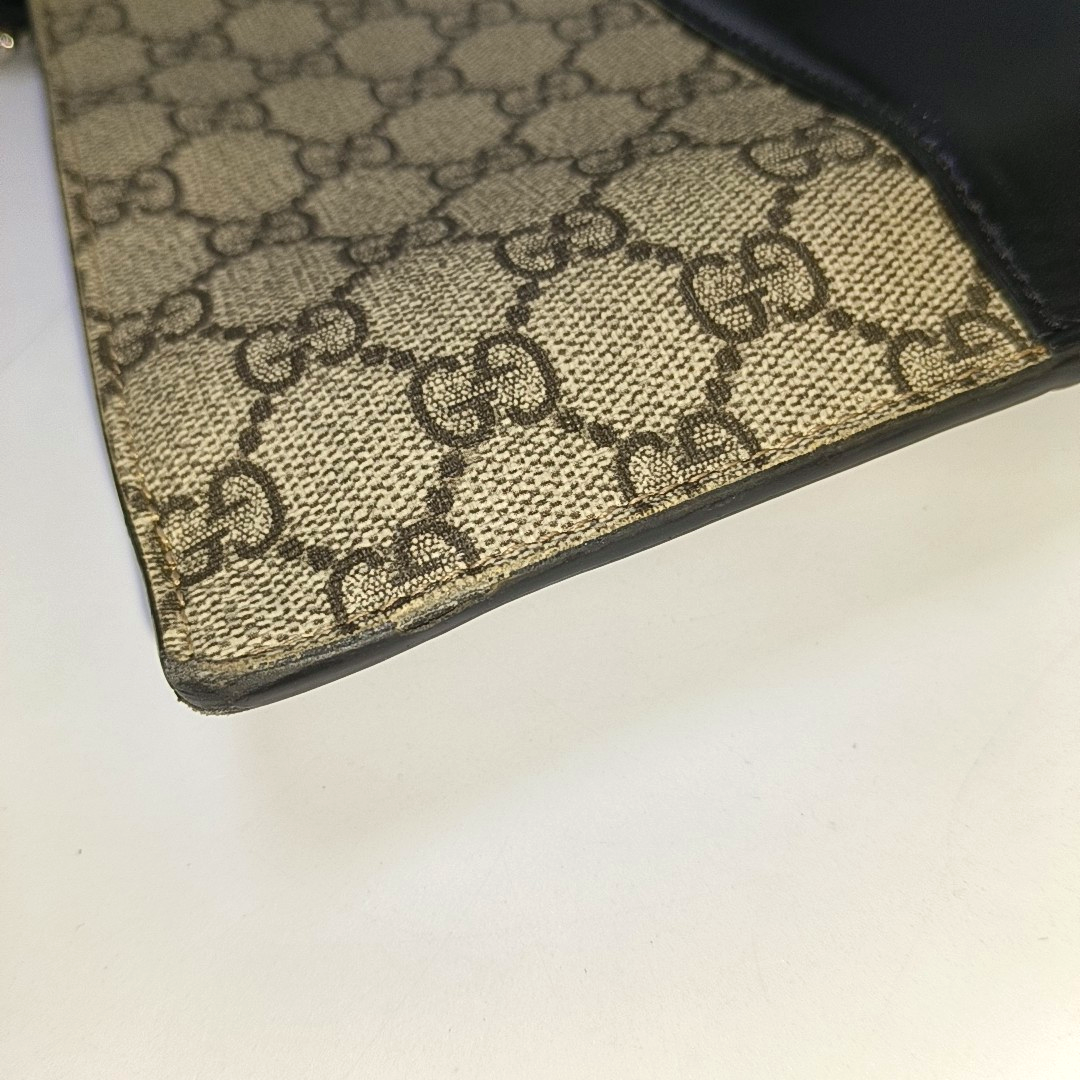 GUCCI GG Supreme Brown Coated Canvas Monogrammed Tote Handbag Silver Hardware-(SKU)-943502591