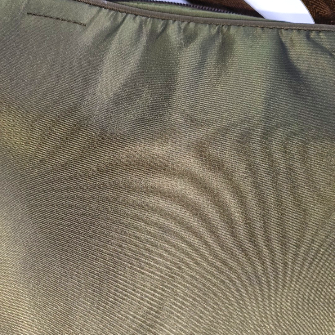 PRADA Tote bag Green Nylon Logo Handbag Silver Green Hardware-(SKU)-935552003