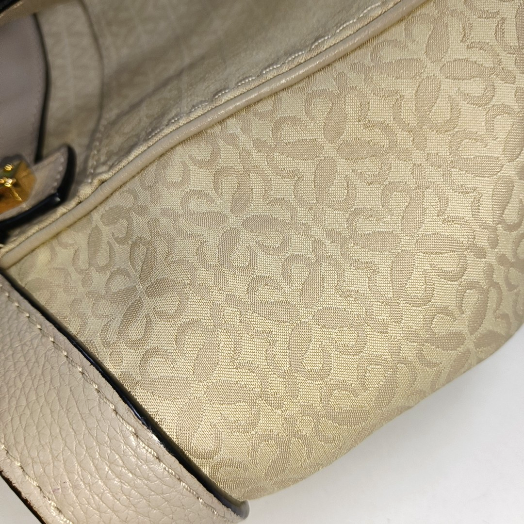 LOEWE Beige Canvas Single Shoulder Bag Handbag Golden hardware-(SKU)-14006993