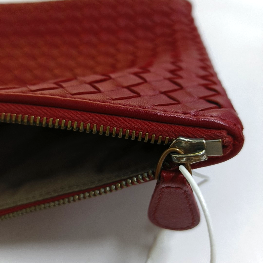 BOTTEGA VENETA Red Cowhide Braided Handbag Black hardware-(SKU)-947934561