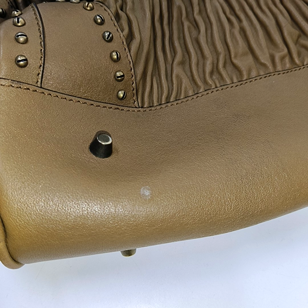 BURBERRY Gladstone Dark Brown Cowhide Studs Tote Bag Golden hardware-(SKU)-931456343