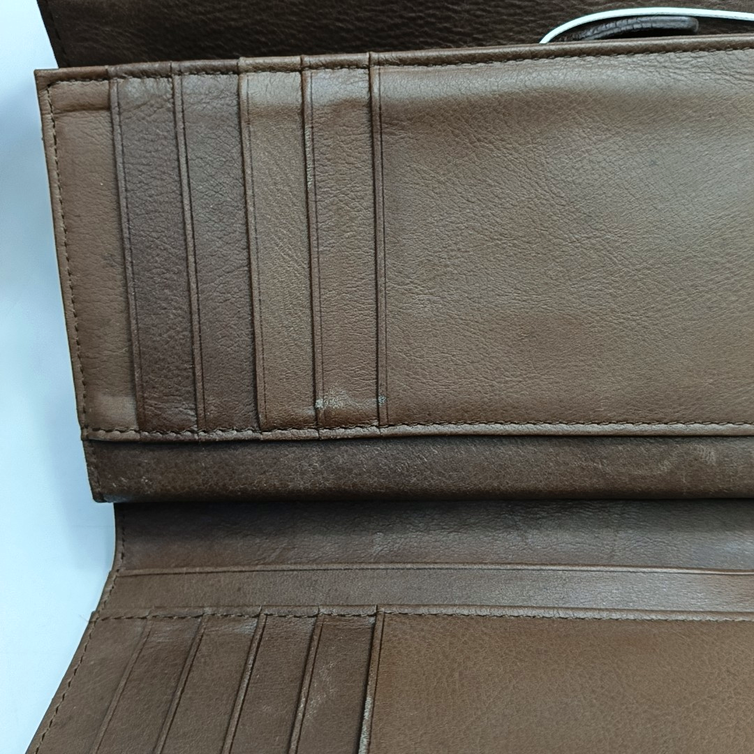 GIVENCHY Brown Leather Embossed Wallet Golden hardware-(SKU)-949930539
