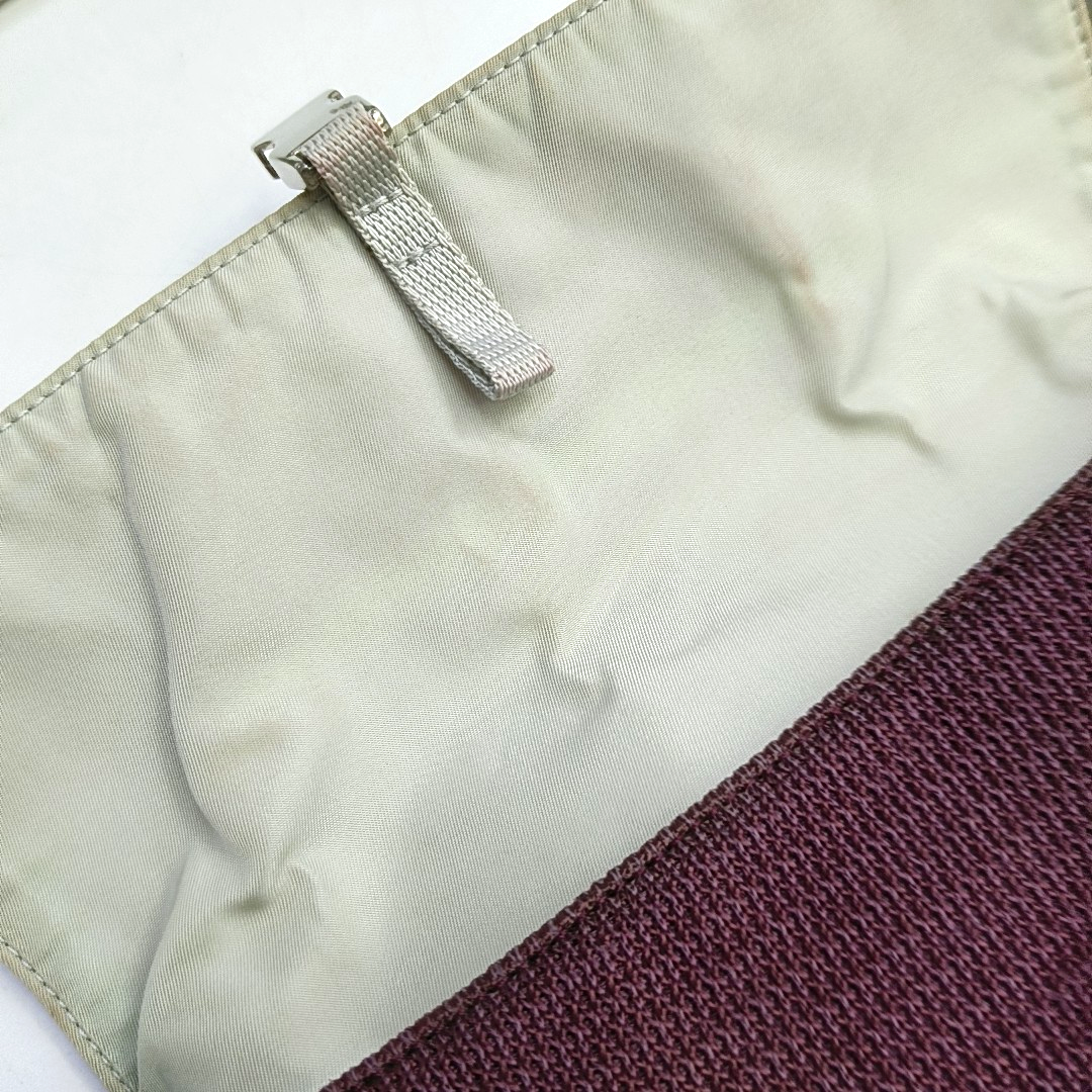 PRADA Purple Fabric Single Shoulder Bag Silver Hardware Removable shoulder strap-(SKU)-950006519