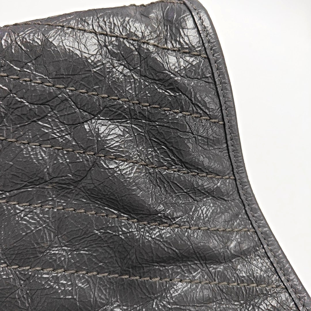 YSL NIKI Medium Size Dark Grey CalfskinSingle Shoulder Bag Tote with Palladium Hardware-(SKU)-970510636