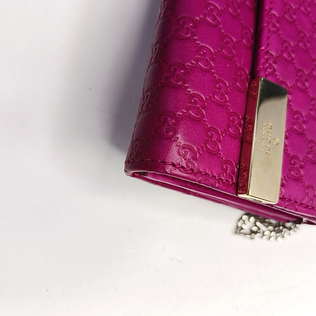 GUCCI Microguccissima Fuchsia Cowhide Monogram Wallet Golden hardware-(SKU)-957189181