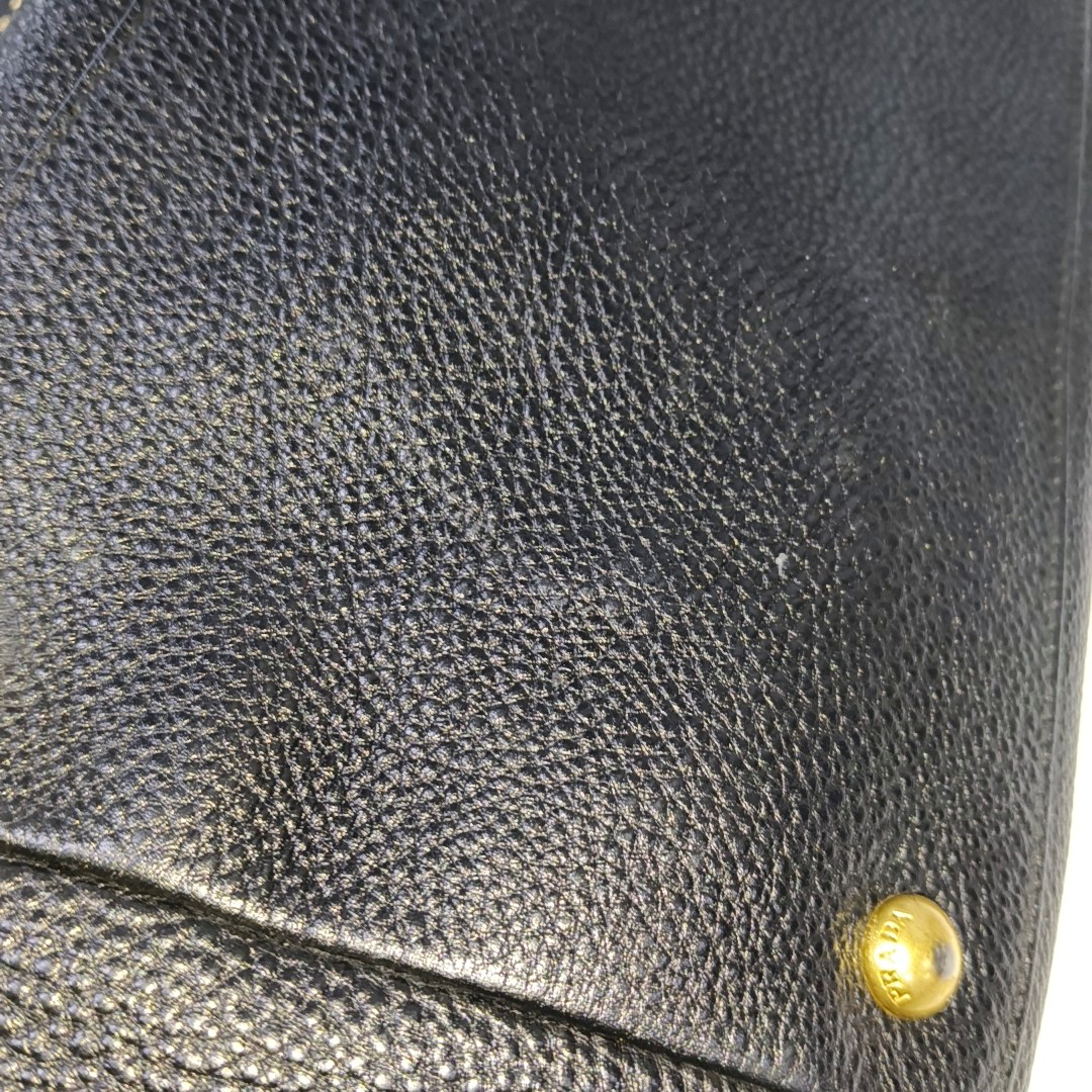 PRADA Tote bag Black Leather Handbag Crossbody Shoulder Bag Golden hardware-(SKU)-932708963