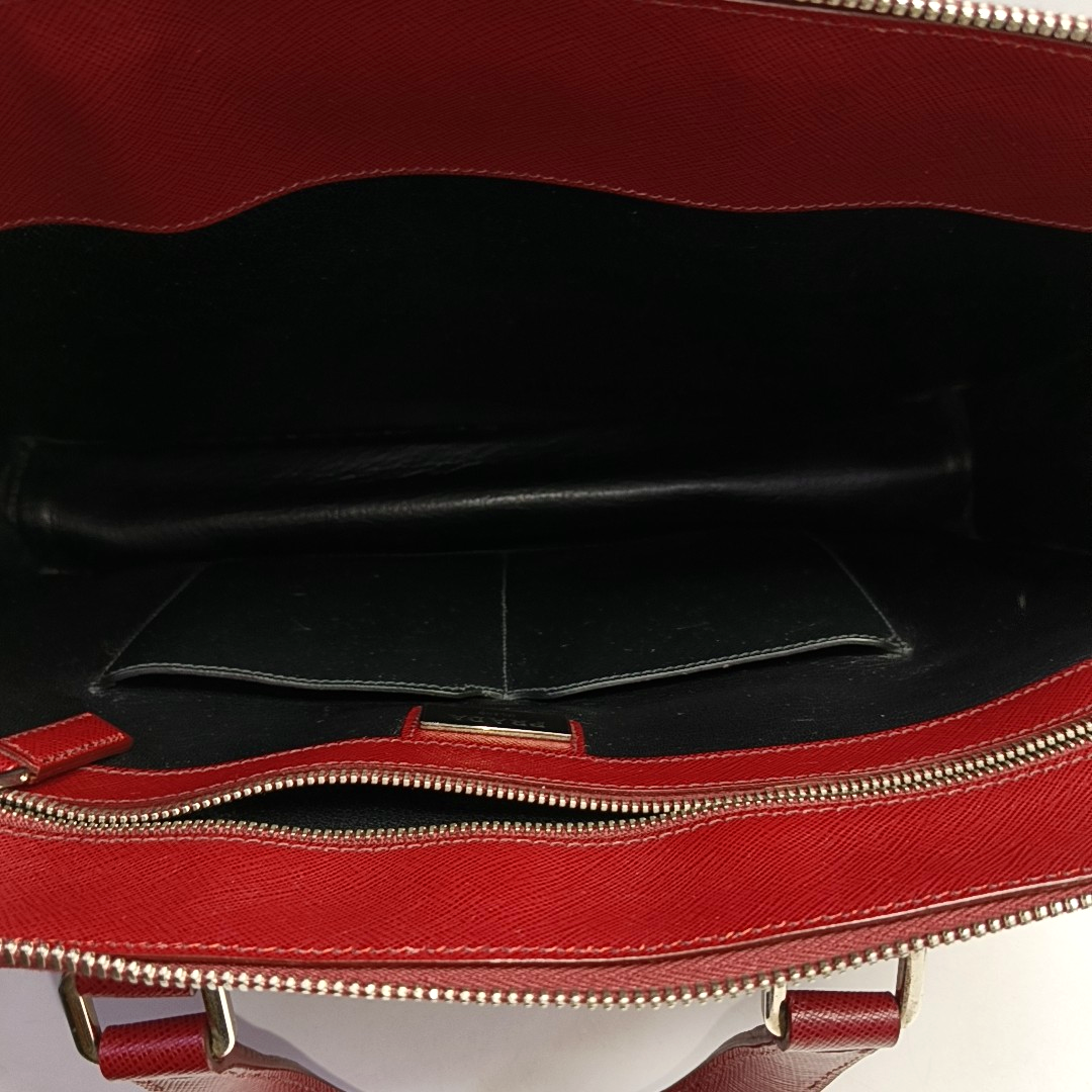 PRADA Red Cowhide Tote Bag Silver Hardware-(SKU)-954933238