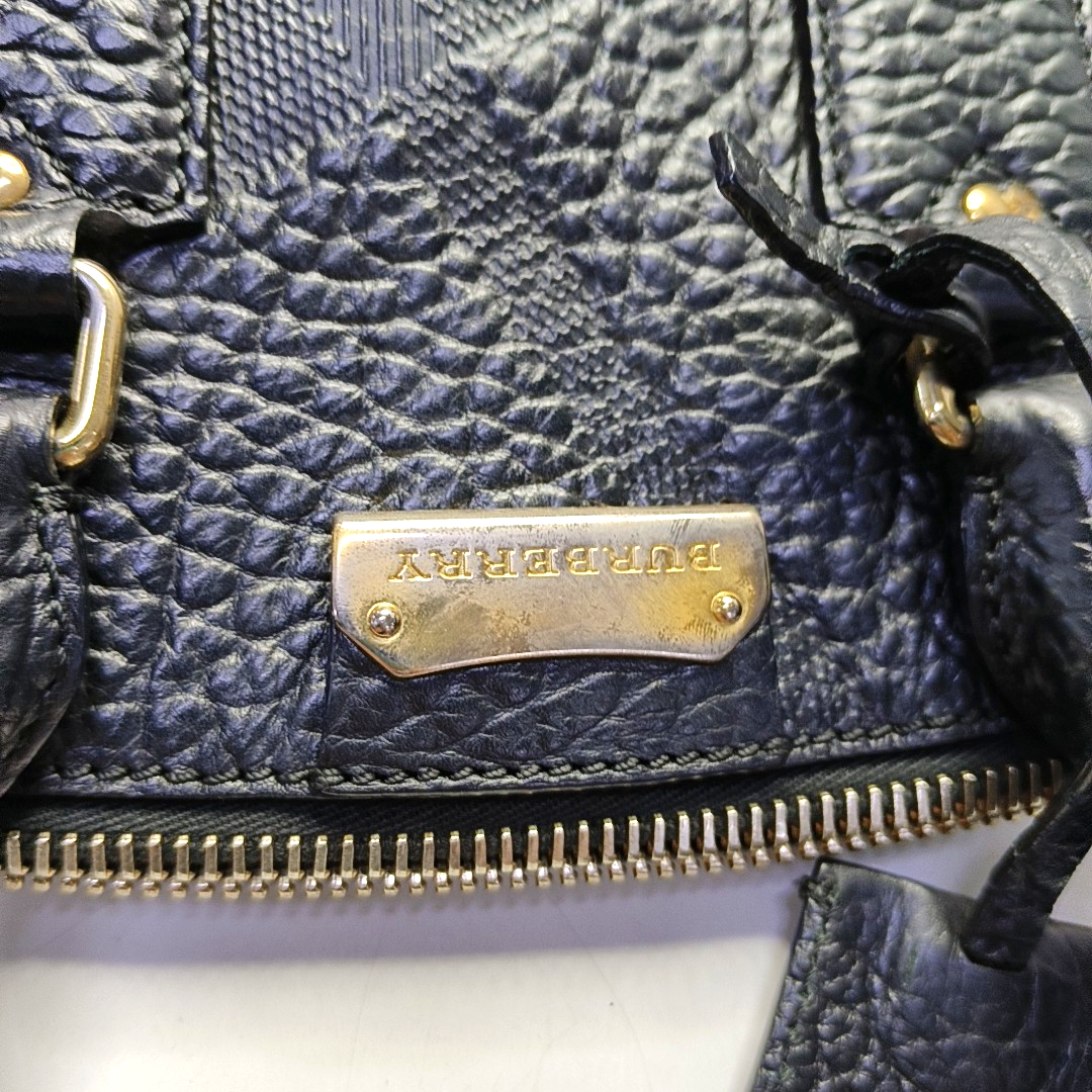 BURBERRY Sartorial Orchard Black Cowhide Single Shoulder Bag Tote Bag Golden hardware Removable shoulder strap-(SKU)-947701132
