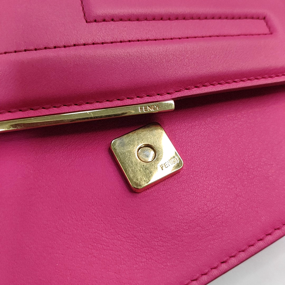 FENDI Tube Fuchsia cowhide quilted single shoulder bag crossbody bag Golden hardware Removable shoulder strap-(SKU)-951180013