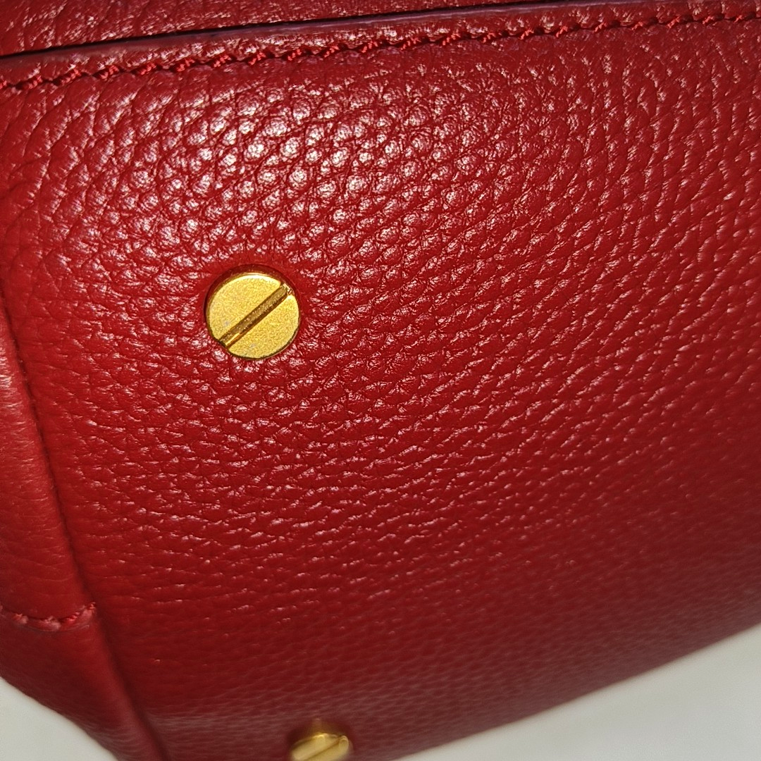 TORY BURCH Britten Red Cowhide Single Shoulder Bag Golden hardware-(SKU)-14400670