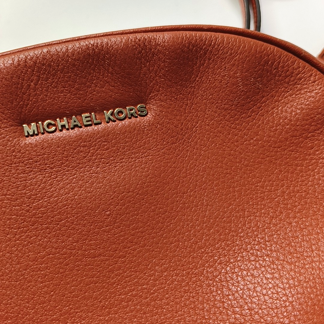 MICHAEL KORS Jet Set Orange Red Leather Single Shoulder Bag Crossbody Bag Golden hardware-(SKU)-951616686