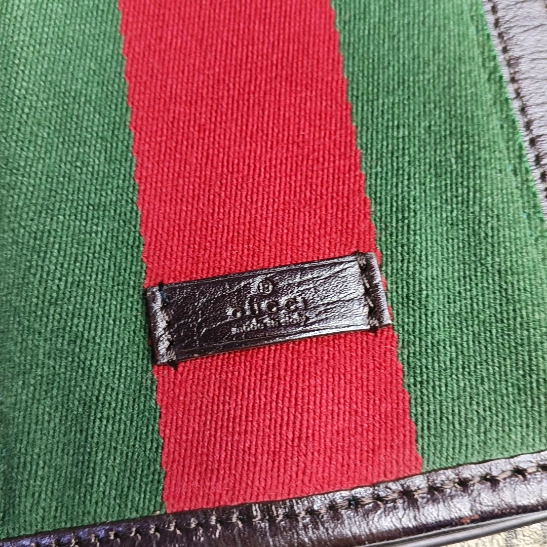 GUCCI GG Supreme Ebony Canvas Monogram Stripe Shoulder Bag Tote Crossbody Silver Hardware-(SKU)-953758546