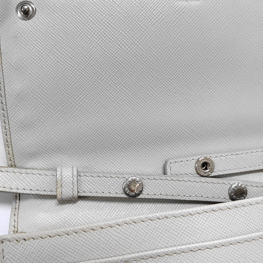 PRADA White Cowhide Crisscross Studs Single Shoulder Bag Crossbody Bag Silver Hardware Removable shoulder strap-(SKU)-935053572