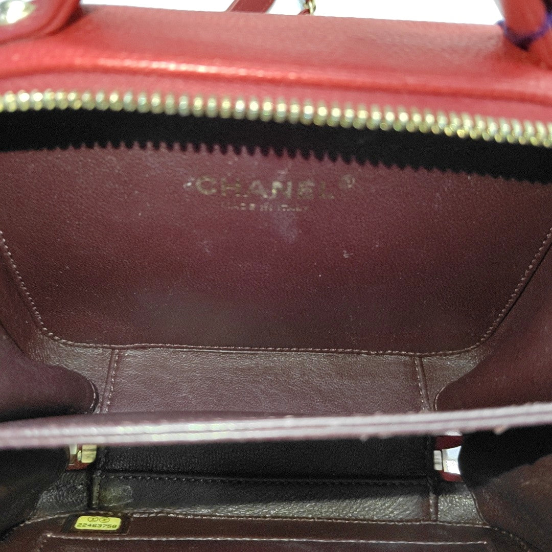 CHANEL FILIGREE Small Red Calfskin Quilted Shoulder Bag Crossbody Bag with Gold Hardware-(SKU)-967530368
