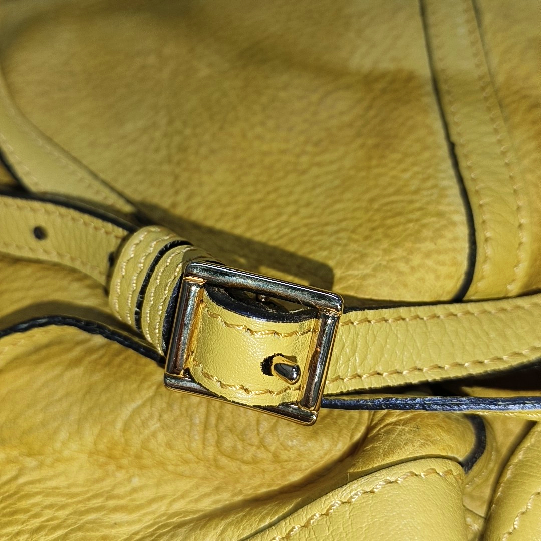 BURBERRY Northfield Yellow Leather Shoulder Bag Tote Golden hardware Removable shoulder strap-(SKU)-14373312