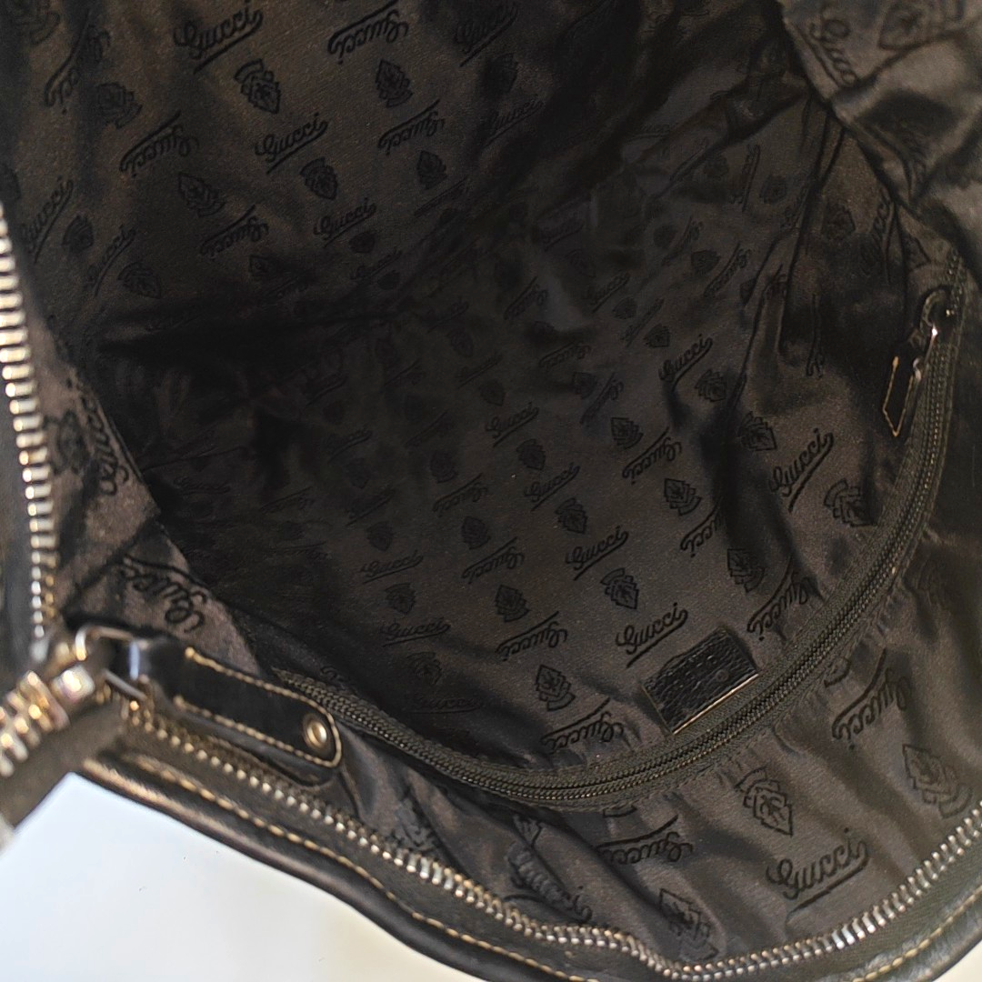 GUCCI Tote bag Black Cowhide Camouflage Single Shoulder Bag Silver Hardware Removable shoulder strap-(SKU)-947588323