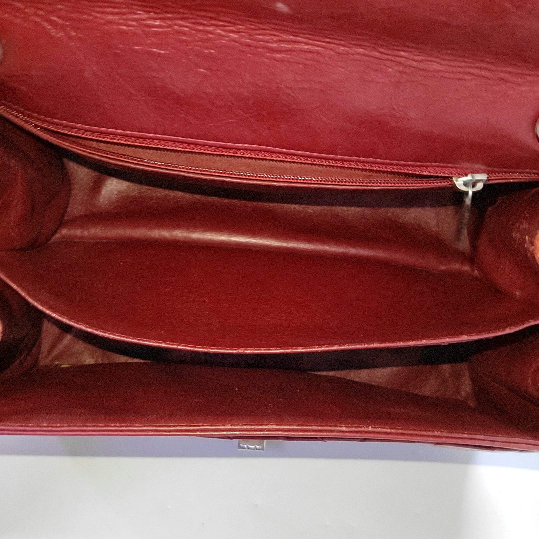 CHANEL 2.55 Red Calfskin Quilted Crossbody Shoulder Bag Black Hardware 16 Flap-(SKU)-961723854