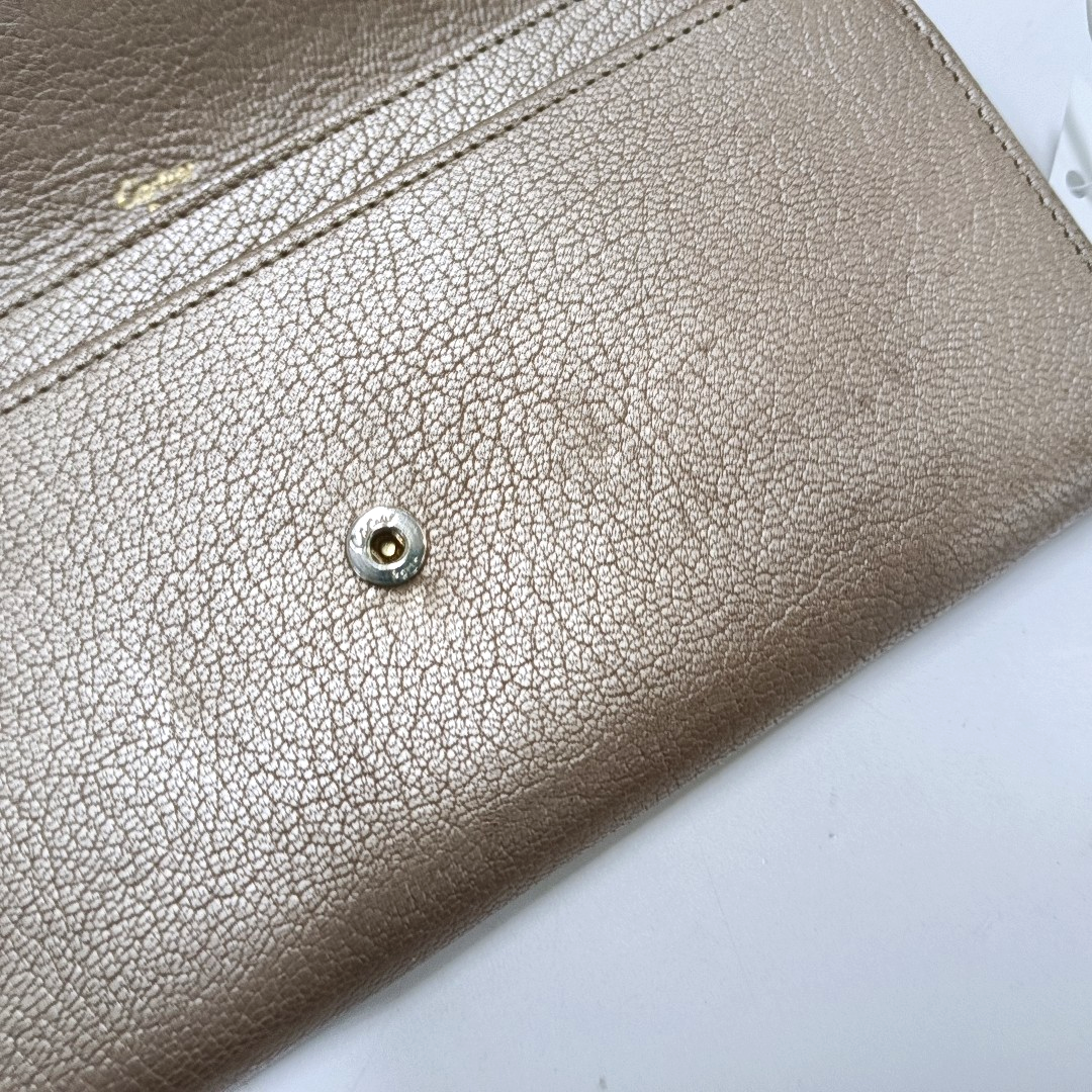 Cartier Champagne Leather Wallet Golden hardware-(SKU)-942555569