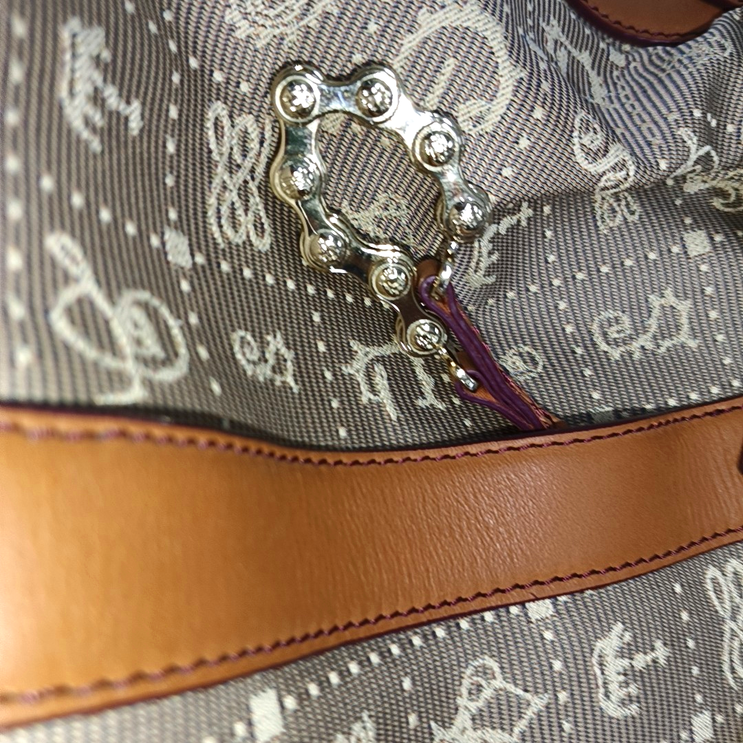LANCEL Khaki Nylon Flower Handbag Golden hardware-(SKU)-950489548