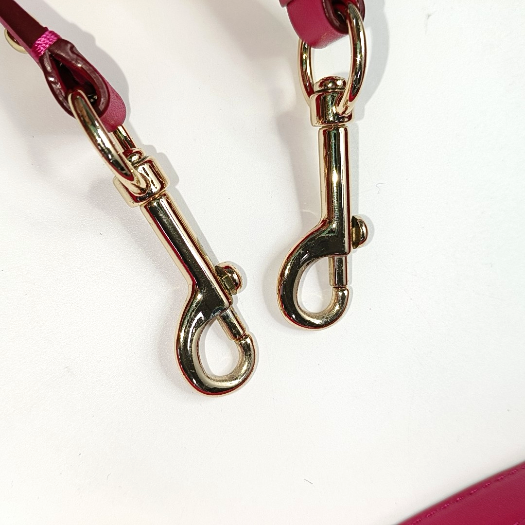 COACH Colette Fuchsia Leather Shoulder Tote Crossbody Bag Golden hardware Removable shoulder strap-(SKU)-931965984
