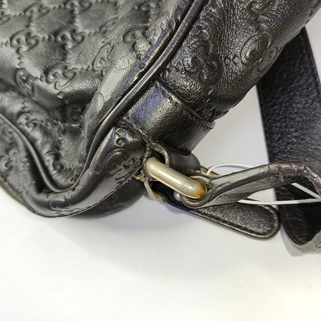 GUCCI GG Imprime Brown Leather Vintage Shoulder and Crossbody Bag Golden hardware-(SKU)-953018922