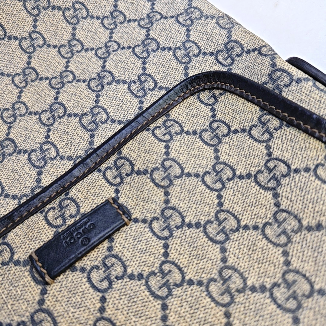 GUCCI Khaki Coated Canvas Old Flower Single Shoulder Bag Crossbody Bag Golden hardware-(SKU)-956510799