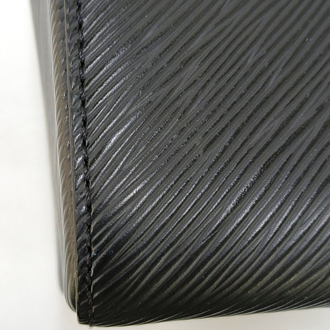 LOUIS VUITTON TWIST Medium Black EPI Leather Wavy Shoulder Bag, Tote, and Crossbody with Silver Hardware-(SKU)-967665291