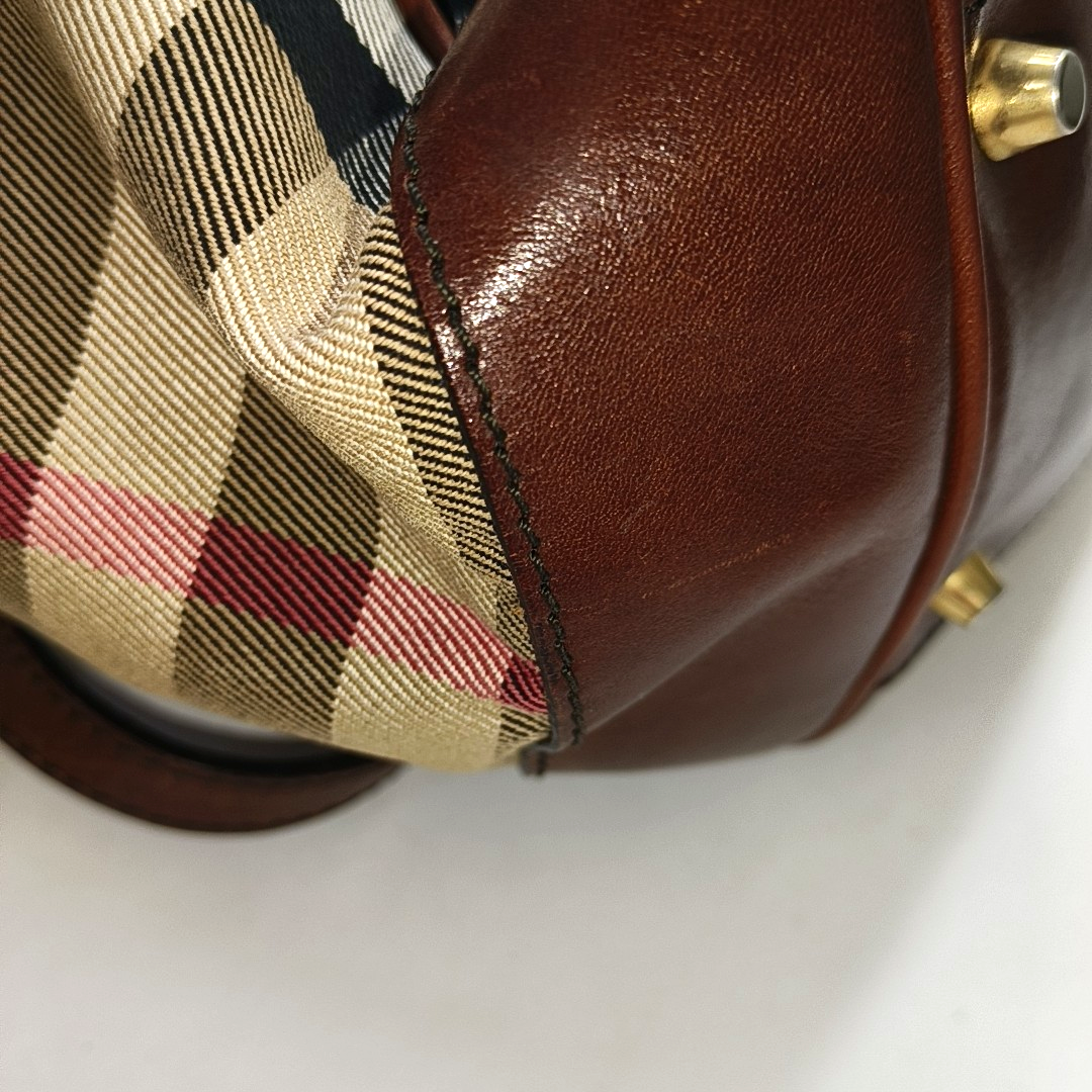 BURBERRY Tote bag Brown Canvas Single Shoulder Bag Handbag Golden hardware-(SKU)-953408955