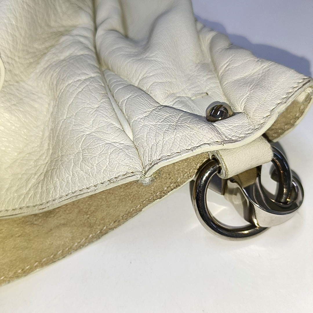 YSL ROADY White Leather Handbag Silver Hardware Sub-bag-(SKU)-942584962