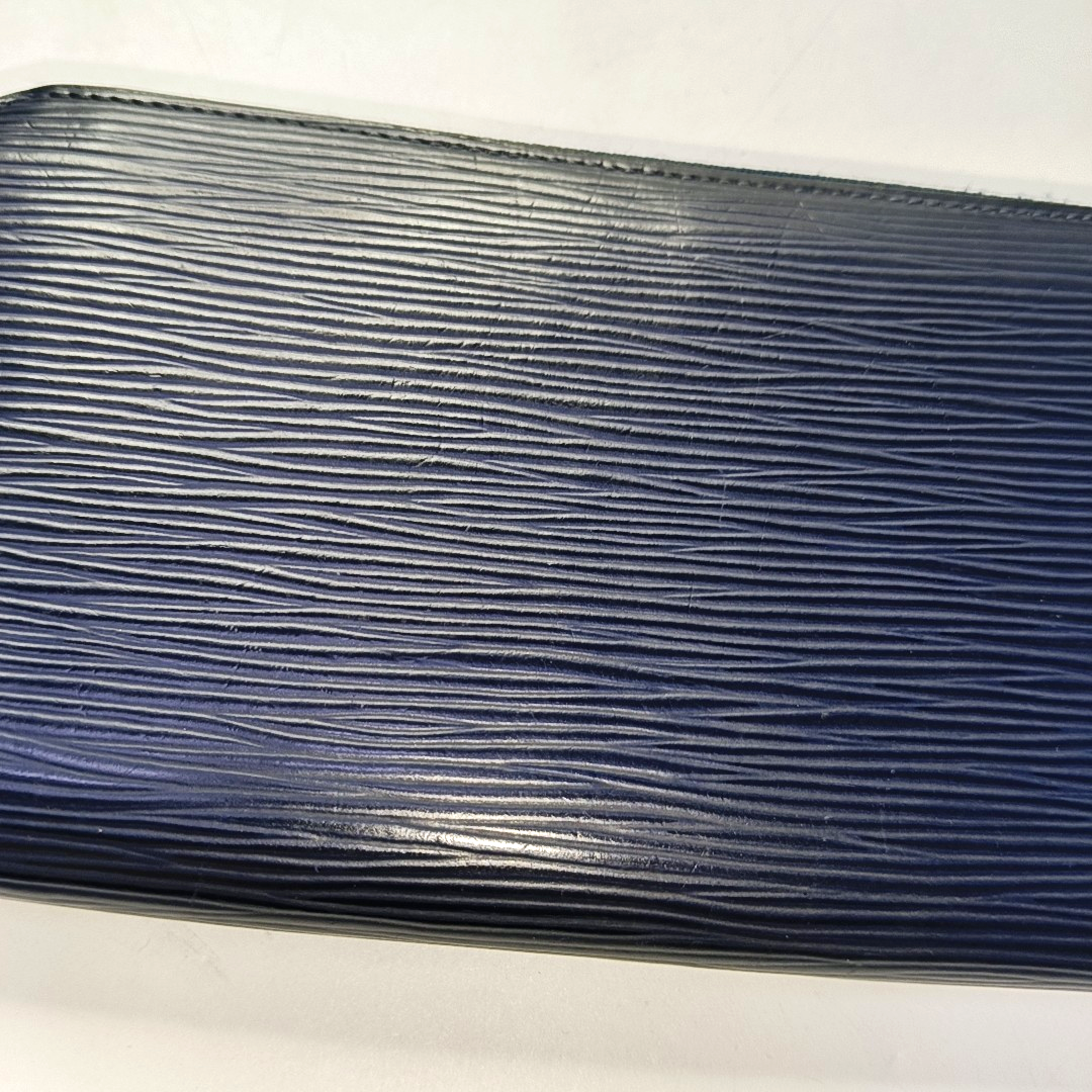 LOUIS VUITTON 深蓝色EPI牛皮水波纹钱包 Silver Hardware-(SKU)-955956837