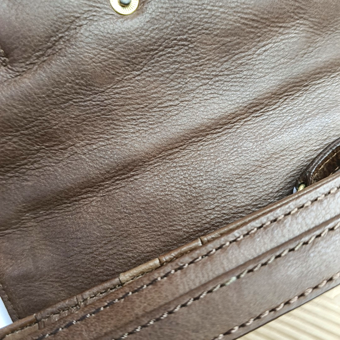 GIVENCHY Brown Leather Embossed Wallet Golden hardware-(SKU)-949930539