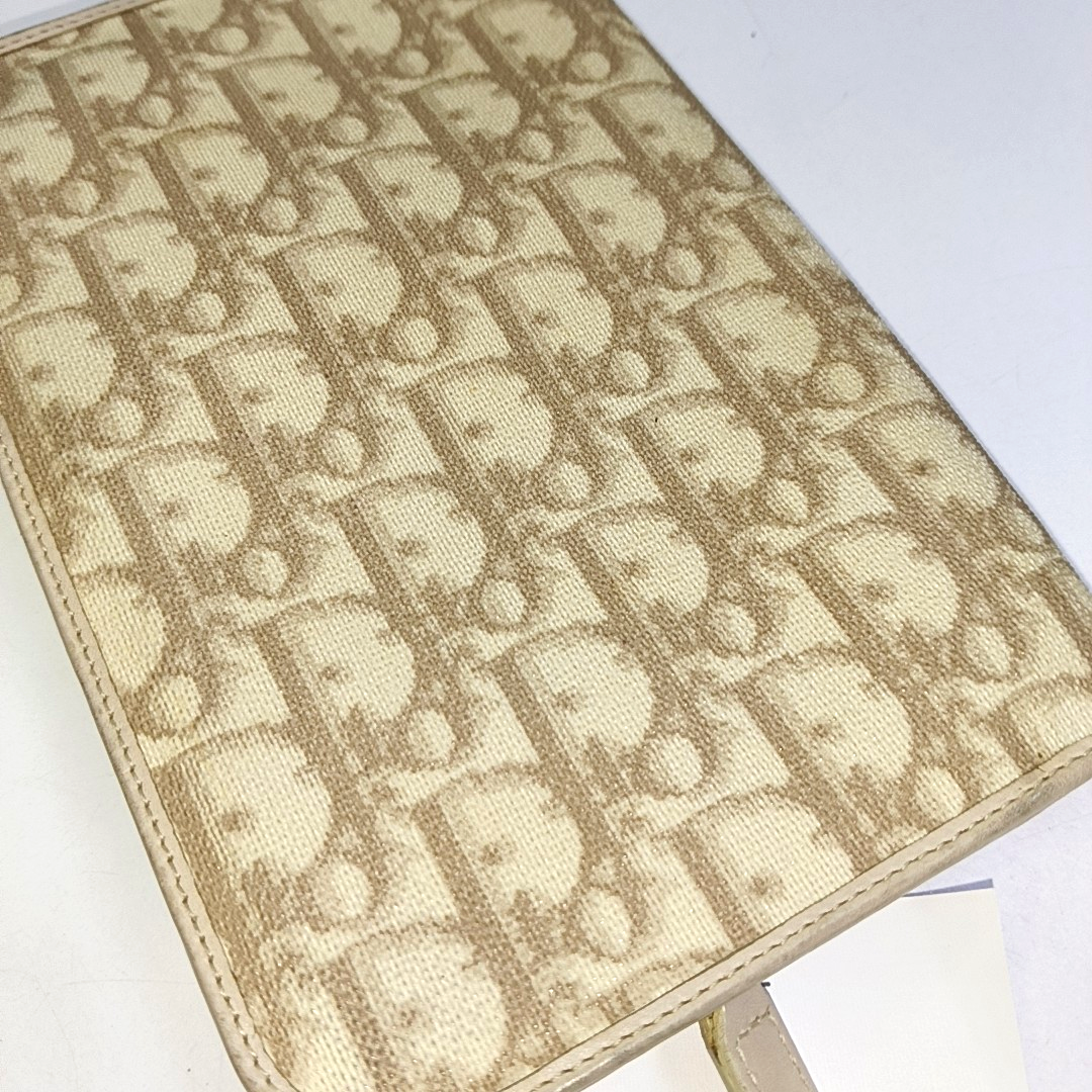 DIOR Khaki coated canvas monogram clutch-(SKU)-943562278