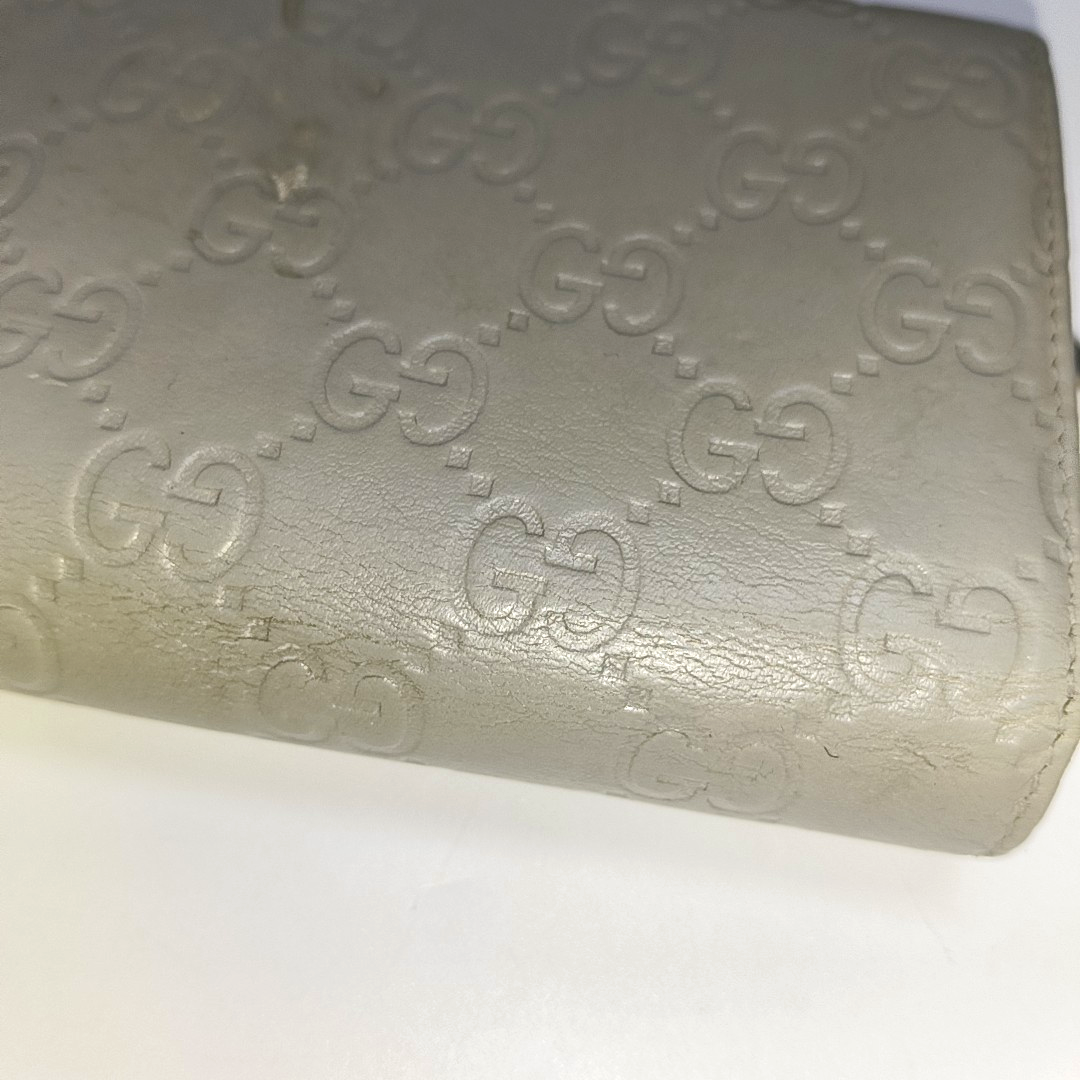 GUCCI Microguccissima Light Gray Cowhide Vintage Embossed Wallet Golden hardware-(SKU)-14418012