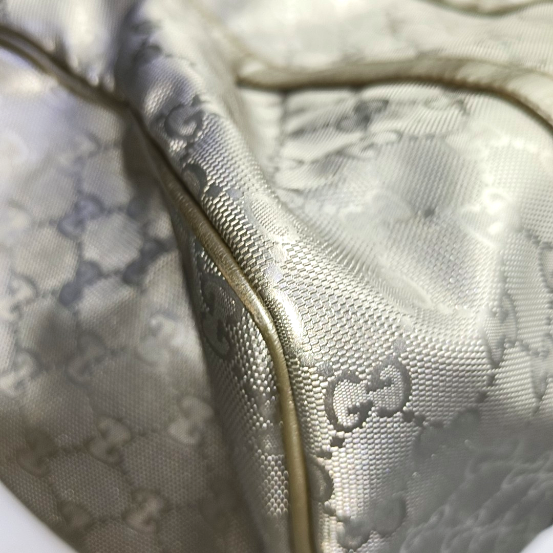 GUCCI Joy Medium size Silver Coated Canvas Monogram Handbag Golden hardware-(SKU)-950869201