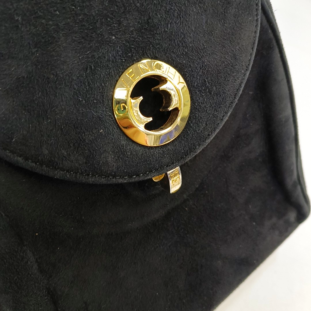 GIVENCHY Black Suede Tote Bag Golden hardware-(SKU)-946480428