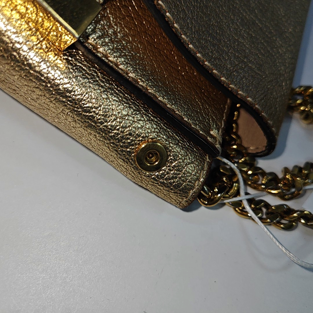 Chloé Elle Golden Leather Shoulder Bag, Crossbody Bag Golden hardware Removable shoulder strap-(SKU)-936942070