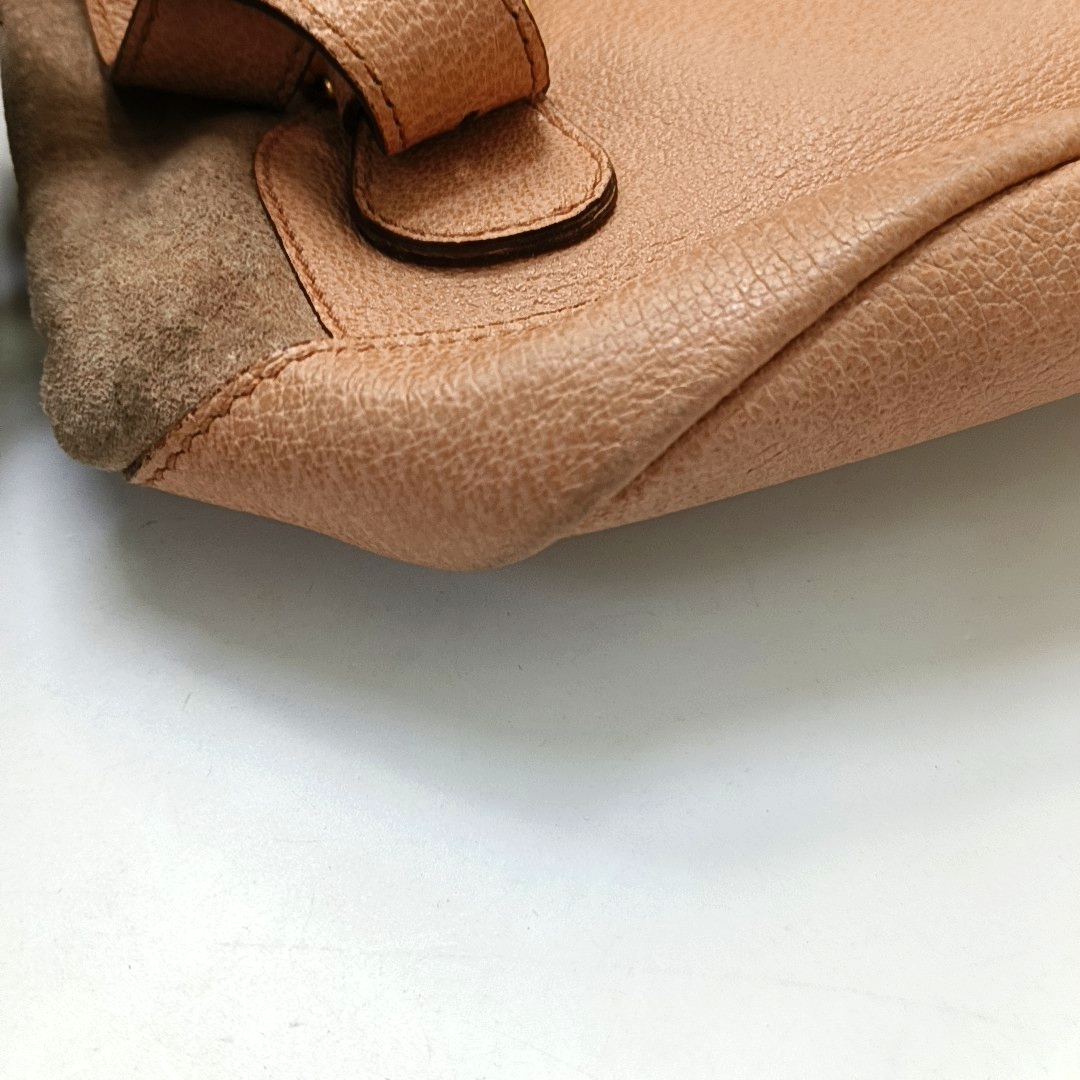 GUCCI Brown suede bamboo backpack Golden hardware-(SKU)-948850535