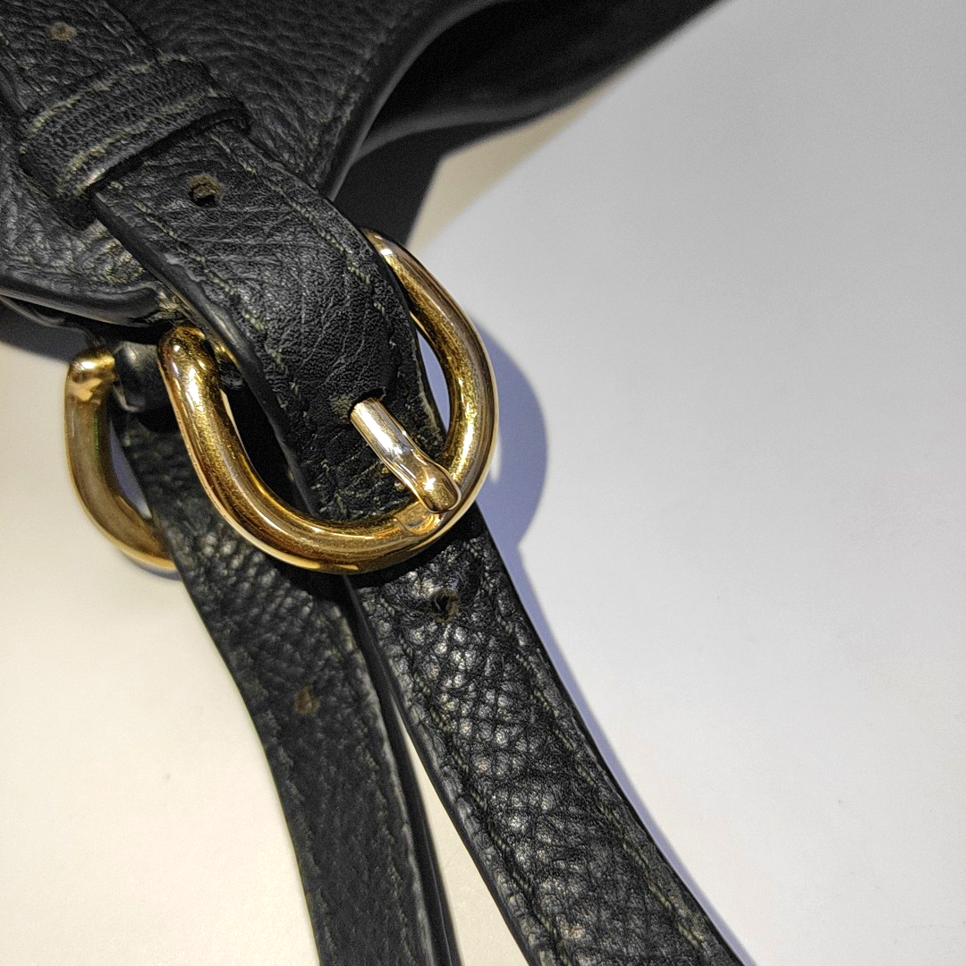 BURBERRY Canterbury Black Cowhide Warhorse Grain Single Shoulder Bag Golden hardware shoulder straps-(SKU)-933963706