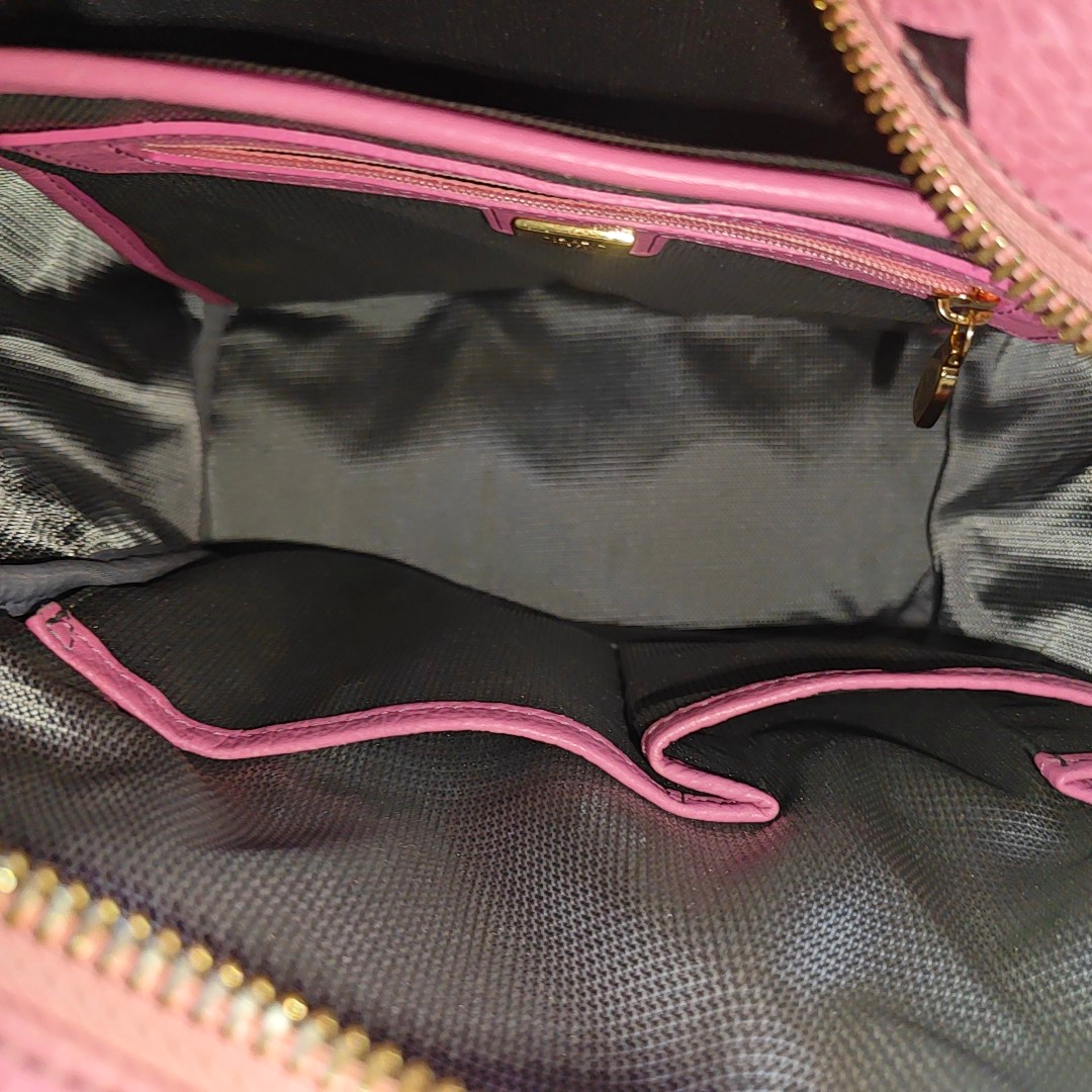 MCM STARK Small size Pink Coated Canvas Studs Double Shoulder Bag Golden hardware-(SKU)-940254240