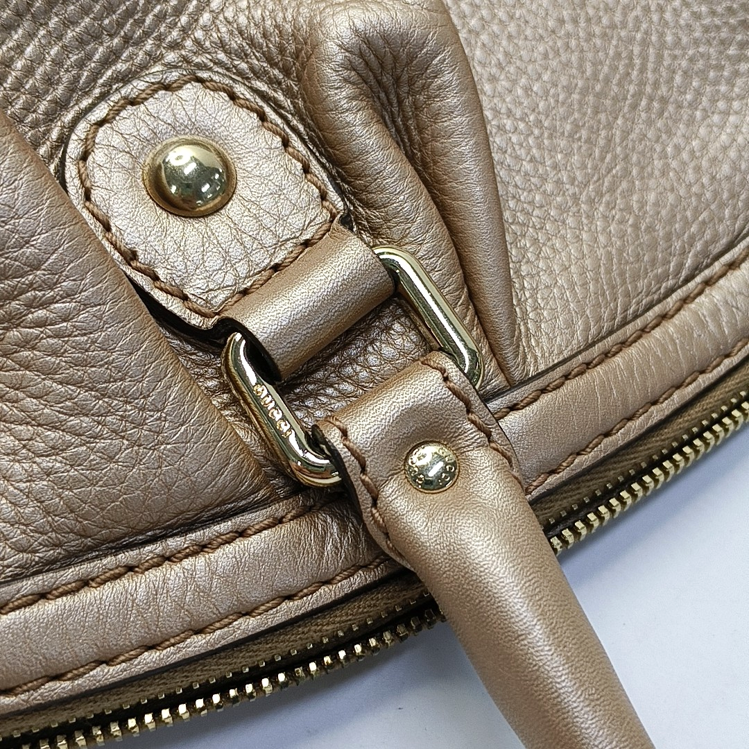GUCCI Sukey Rose Gold Leather Single Shoulder Bag Tote Bag Golden hardware Removable shoulder strap-(SKU)-957916470