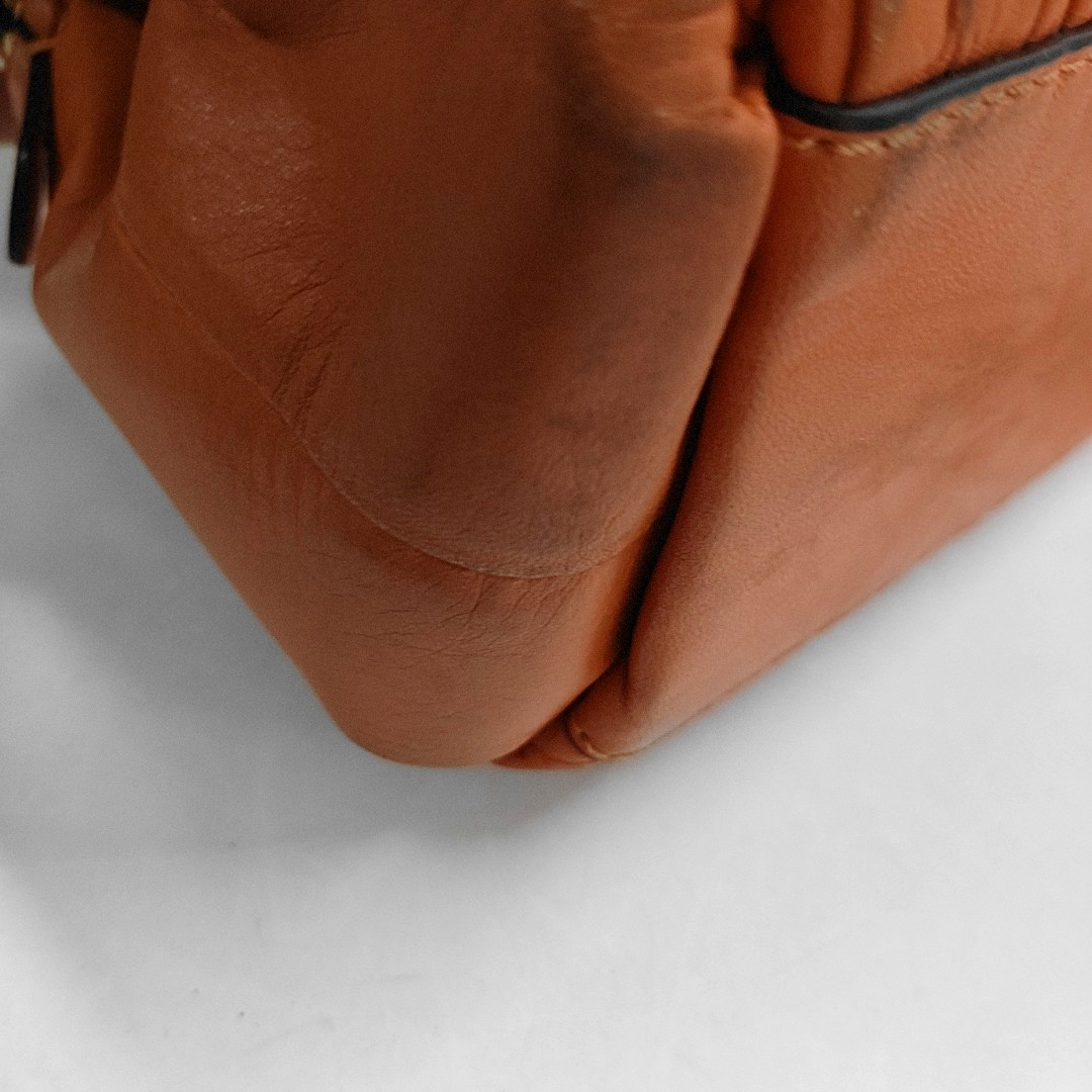 COACH Orange Leather Crossbody Handbag Single Shoulder Bag Golden hardware Removable shoulder strap-(SKU)-929655497