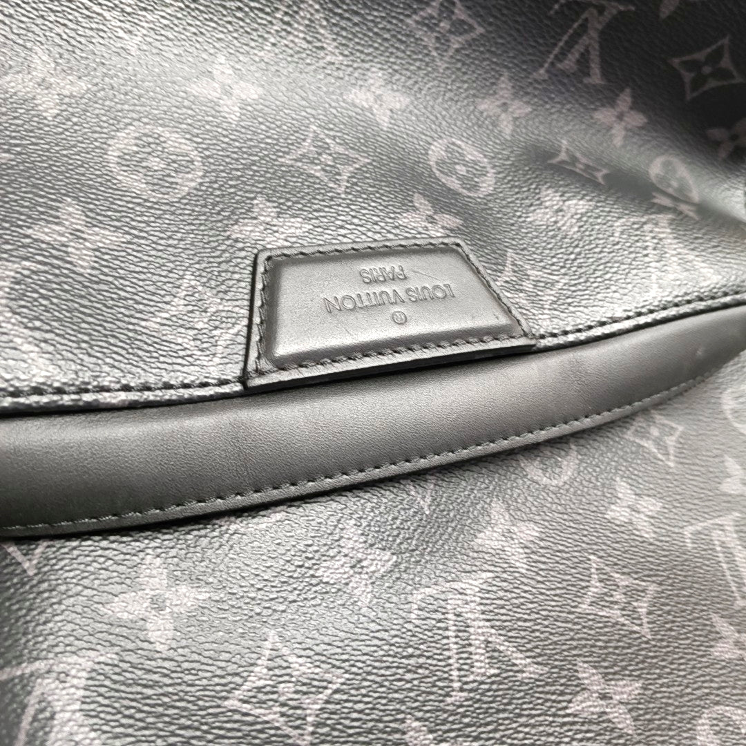 LOUIS VUITTON DISCOVERY Dark Gray Coated Canvas Monogram Print Backpack Tote Bag Silver Hardware-(SKU)-970206573
