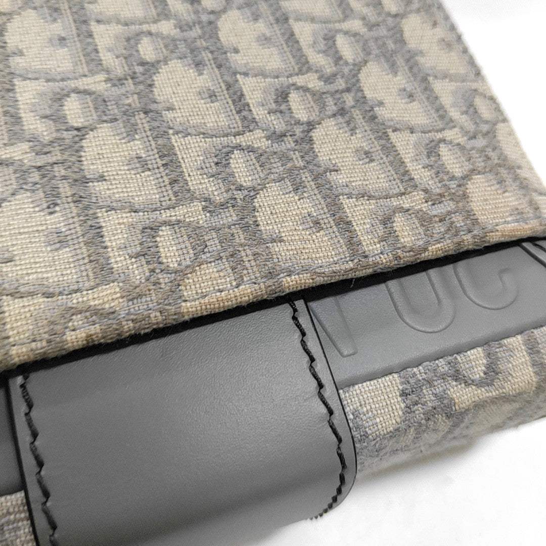 DIOR 30 Montaigne Grey Canvas Monogram Montaigne Bag Crossbody Shoulder Bag-(SKU)-966440601