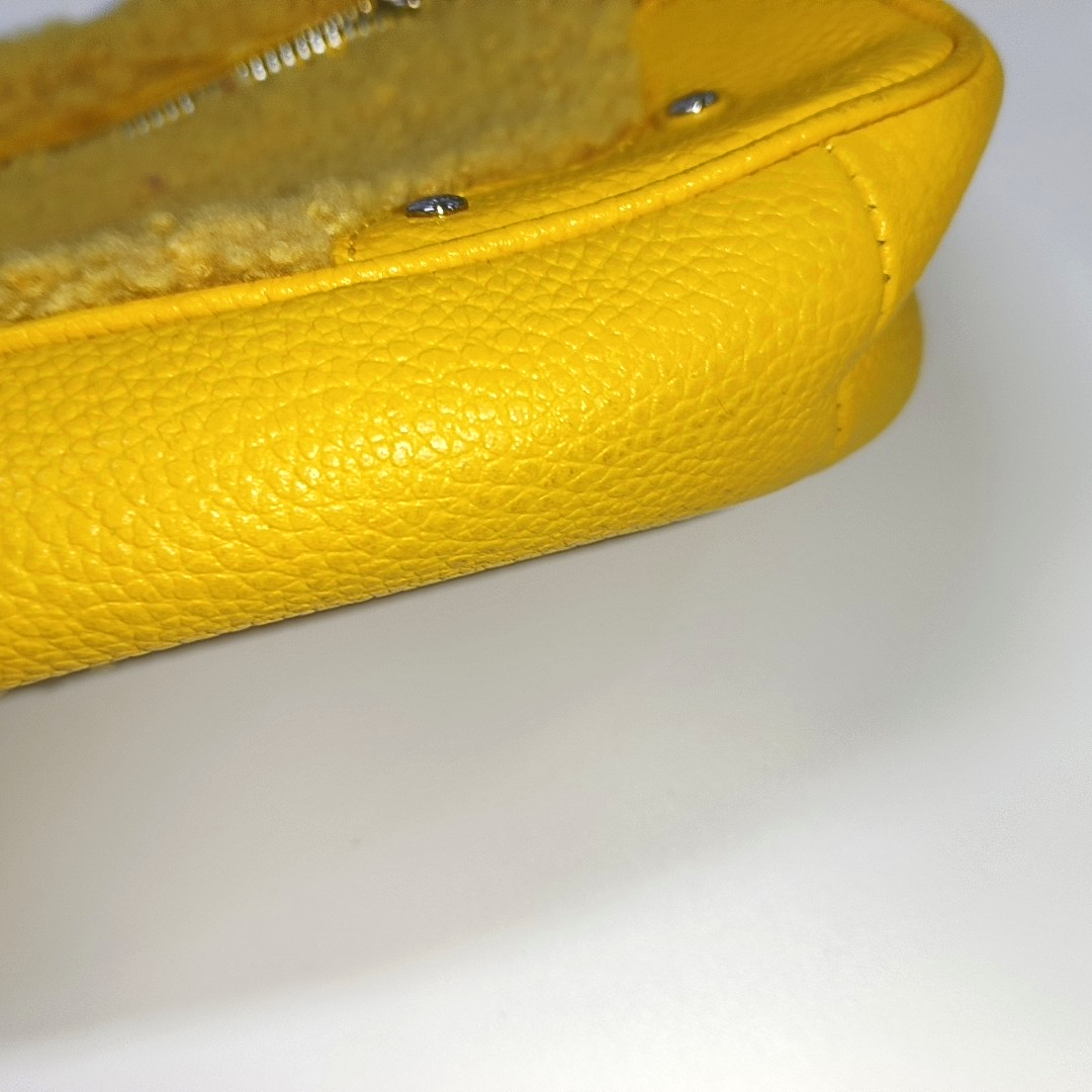 COACH Yellow Fabric Studs Crossbody Single Shoulder Bag Silver Hardware-(SKU)-14056089
