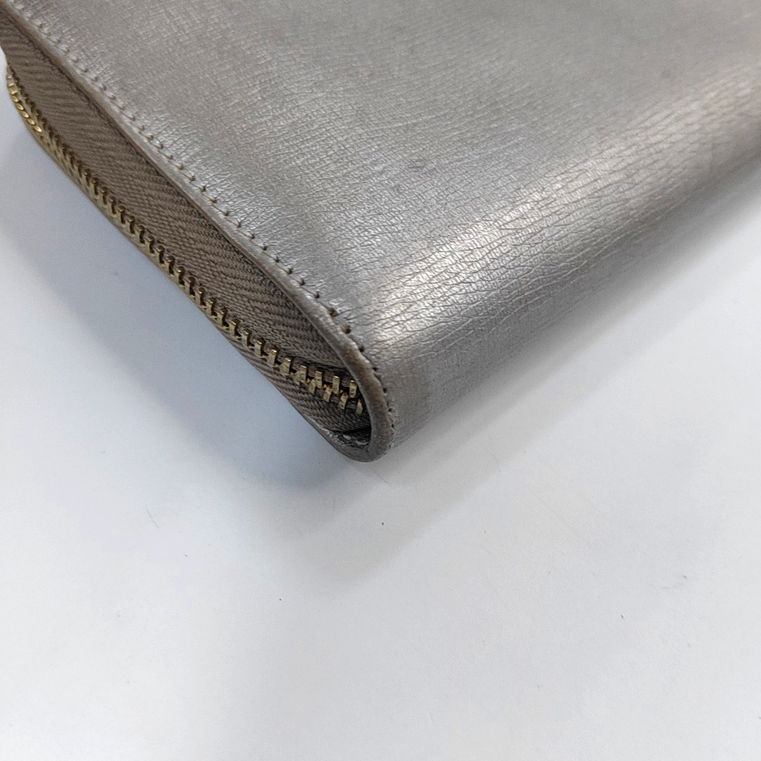 GUCCI Champagne-Colored Cowhide Embossed Wallet Golden hardware-(SKU)-960153701