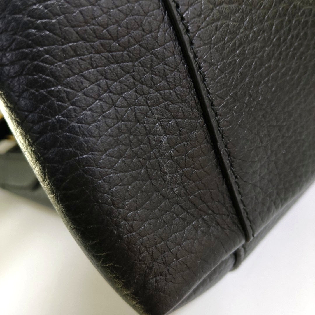 DIOR CD Signature Small Black Leather Crossbody Bag with Gold Hardware and Removable Strap-(SKU)-968313173