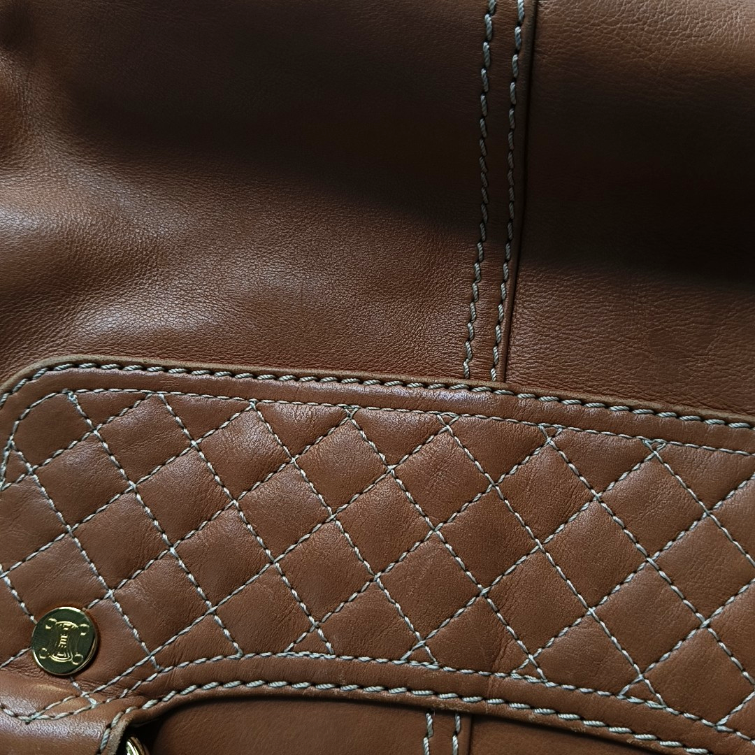 CELINE BOOGIE Medium size Brown Cowhide Handbag Golden hardware-(SKU)-947525770