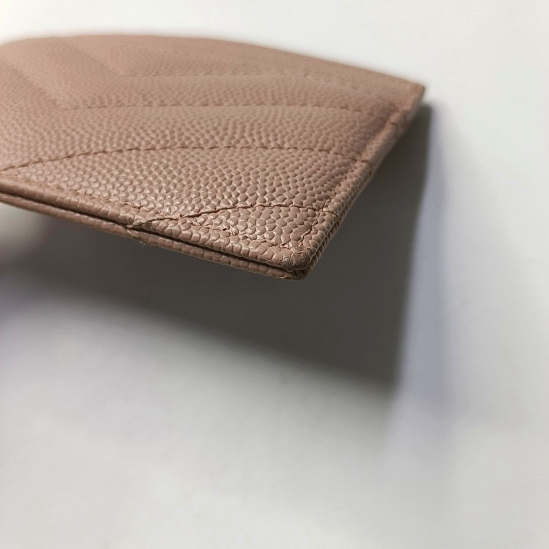 YSL MONOGRAM Pink Cowhide Card Case Silver Hardware-(SKU)-952265128