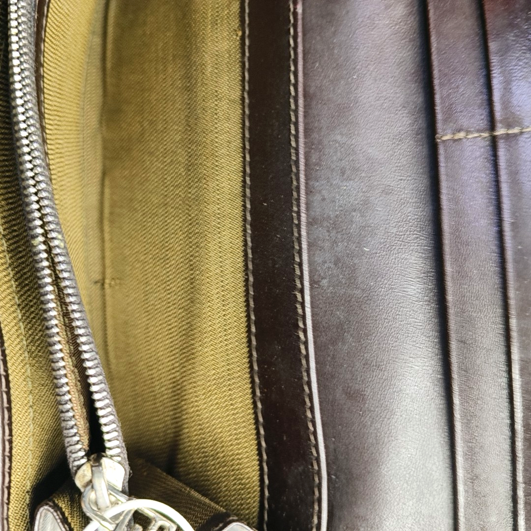FENDI 棕色帆布双F钱包-(SKU)-952489575