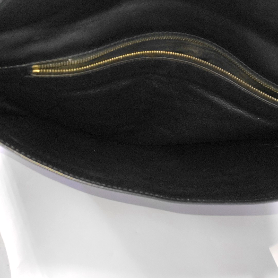 CELINE Black Leather Embossed Clutch Golden hardware-(SKU)-960199598